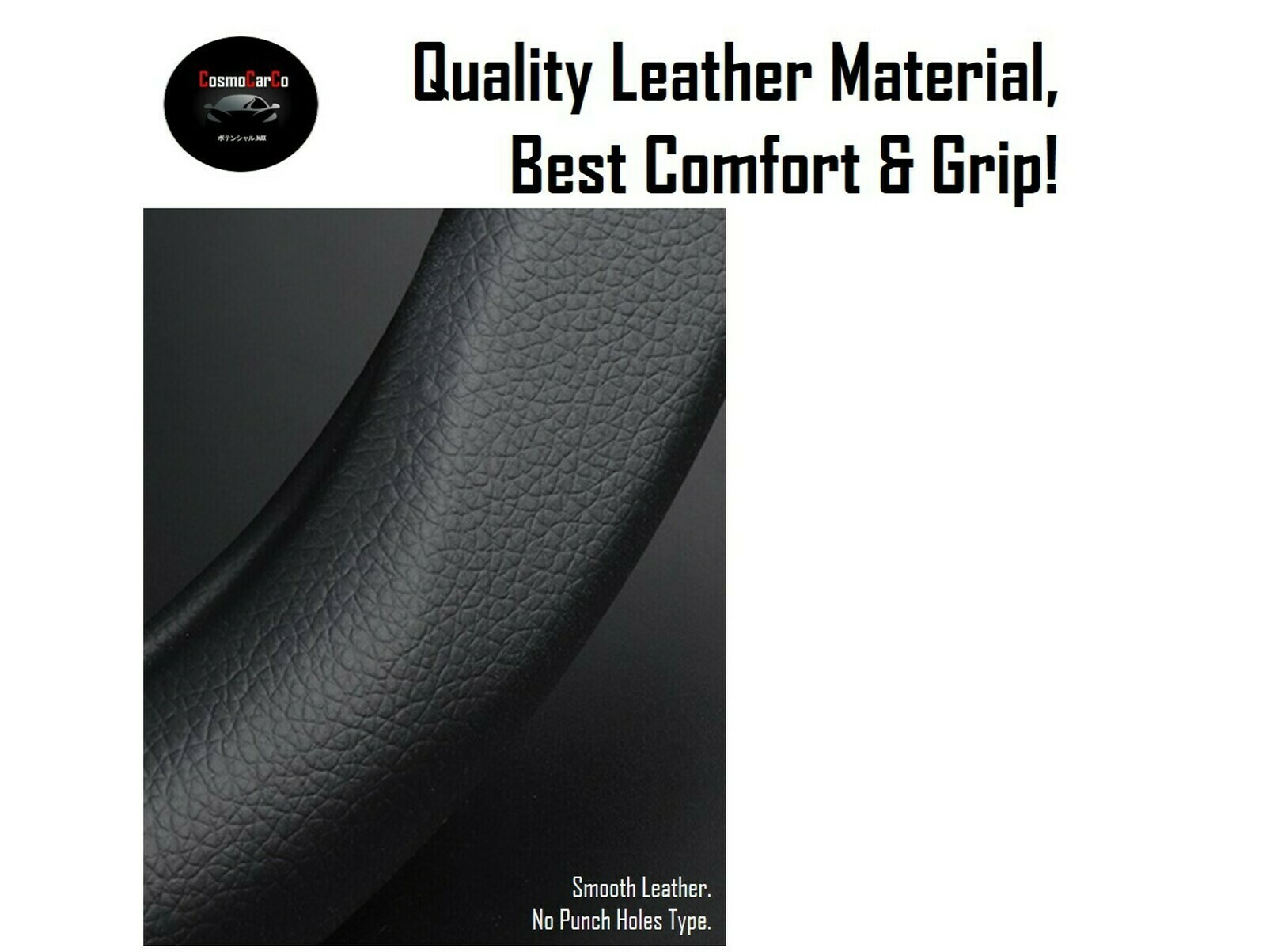 DShape Steering Wheel Cover Glossy Carbon Fiber With Leather 3738cm M