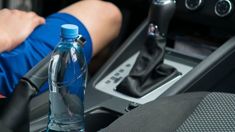 water bottle car
