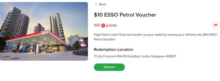 Motorist Mpoints Esso Petrol Voucher