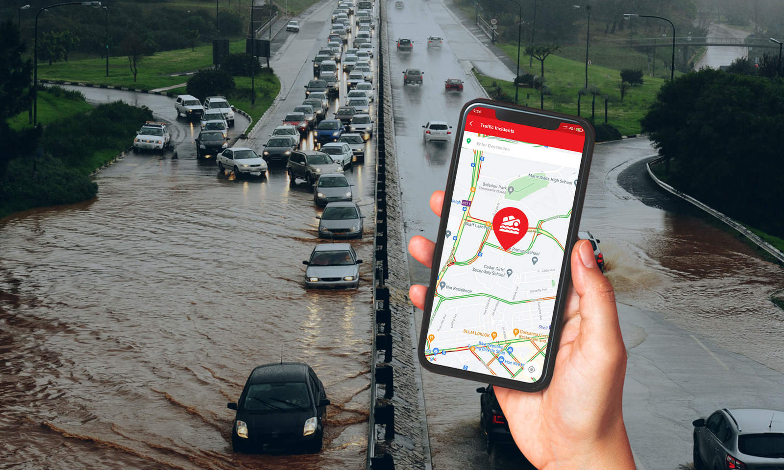 How To Report Flash Floods Traffic Accidents And Other Hazards On The Motorist App Articles Motorist